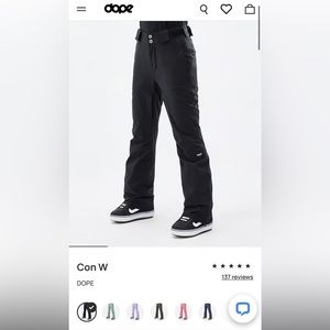 Dope snow women’s Con ski/snowboard pants in GREY